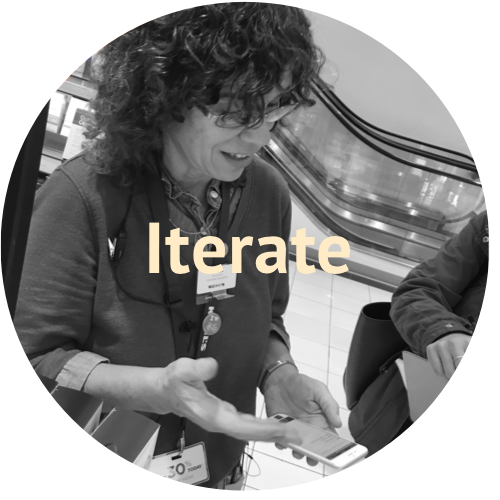 Iterate: an associate trying the prototype.