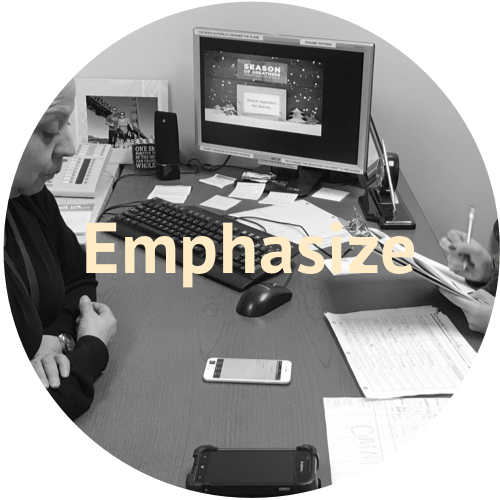 Emphasize: an associate working through the counting flow.